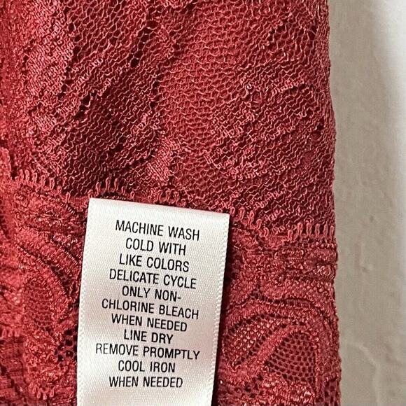 Apt. 9 Lace Overlay Babydoll Top Size 1X Red Dainty Cottage Y2K Women’s - Picture 8 of 8
